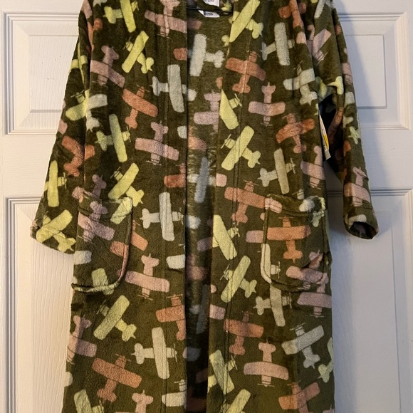 NEW..okie dokie airplane children’s bathrobe size 7 flame resistant - Picture 2 of 7